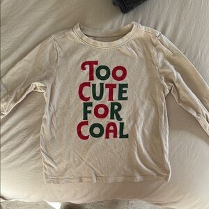 Kids Cream Shirt - Too Cute for Coal